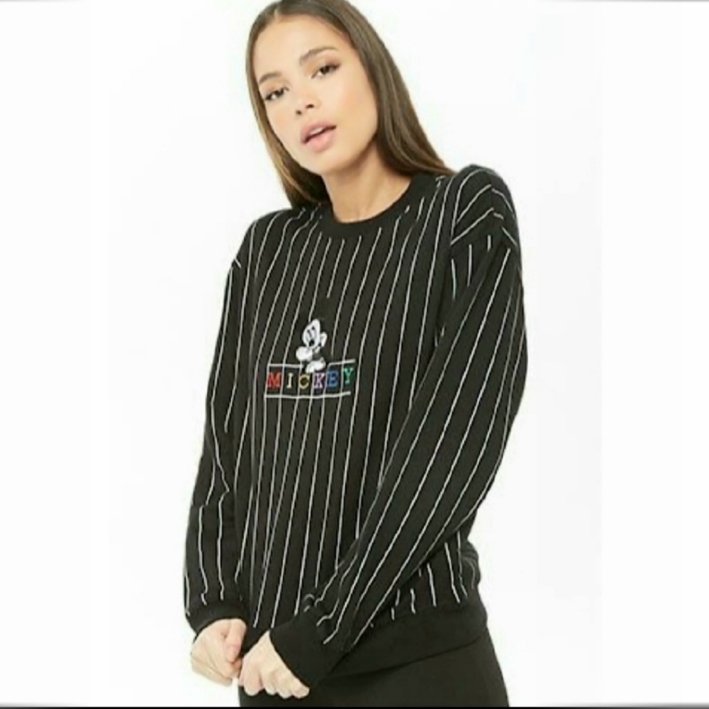 Forever 21 Top| Mickey Striped Sweatshirt
